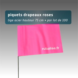 Lot de 100 piquets drapeaux 75cm - 4 coloris