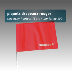 Lot de 100 piquets drapeaux 75cm - 4 coloris