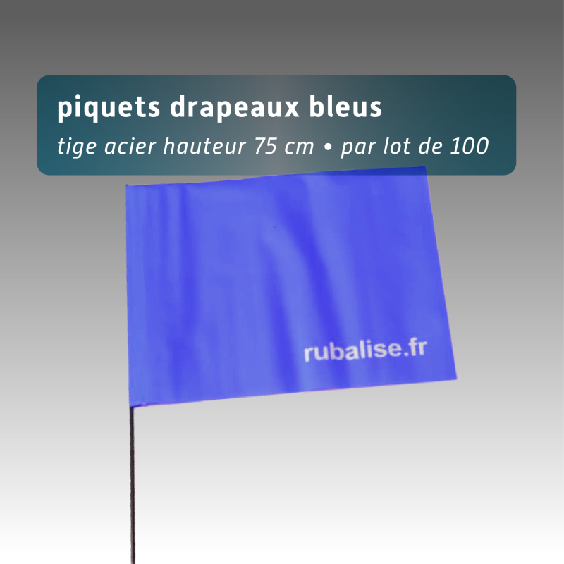 Lot de 100 piquets drapeaux 75cm - 4 coloris
