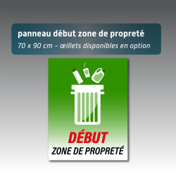 Panneau « Début zone de propreté » - Aquilux 70 x 90 cm
