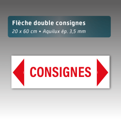 Flèche Aquilux 20x60 cm Consignes | Signalétique